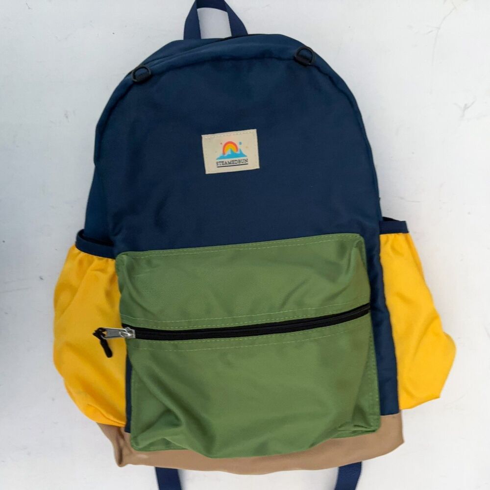 SteamedBun Preschool Kids Backpack Colorful Green, Blue, Yellow Gorpcore Neutral